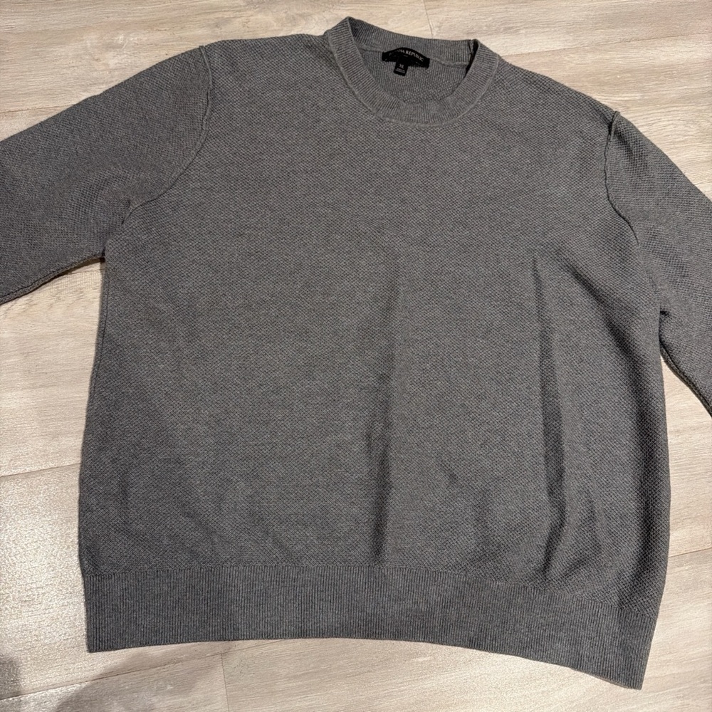 Banana Republic 100% Cotton Classic Gray Crewneck Sweater for Men